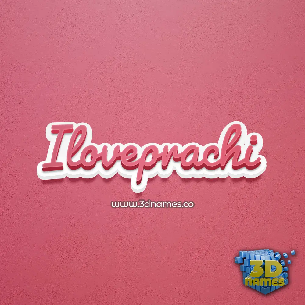 iloveprachi in Red Scribble style - 3D name wallpaper