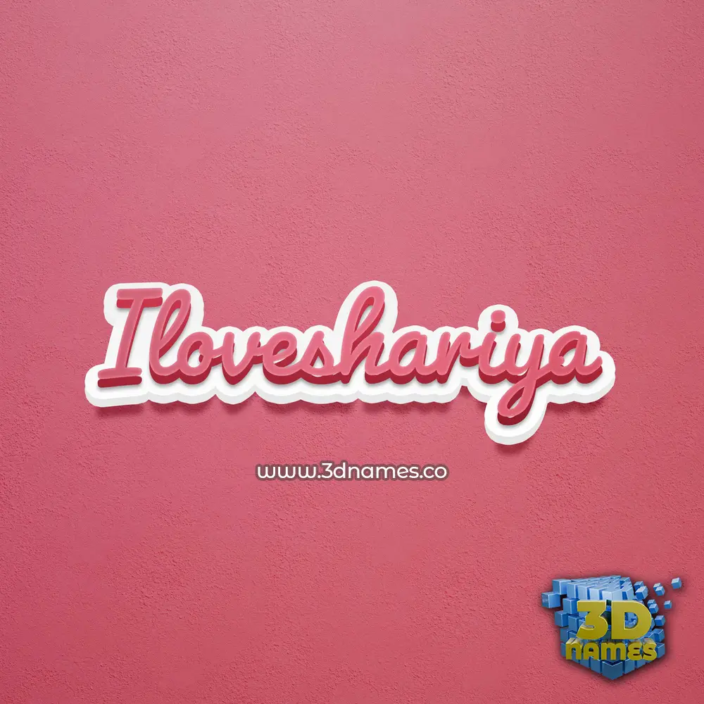 iloveshariya in Red Scribble style - 3D name wallpaper