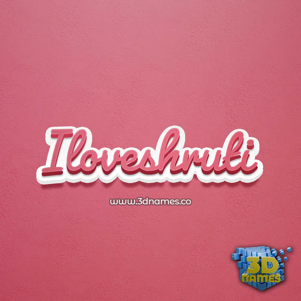 iloveshruti in Red Scribble style - 3D name wallpaper