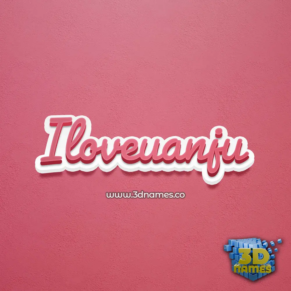 iloveuanju in Red Scribble style - 3D name wallpaper