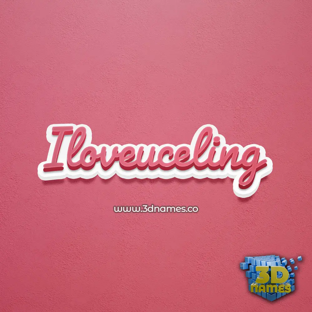 iloveuceling in Red Scribble style - 3D name wallpaper