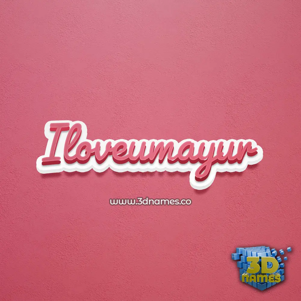 iloveumayur in Red Scribble style - 3D name wallpaper
