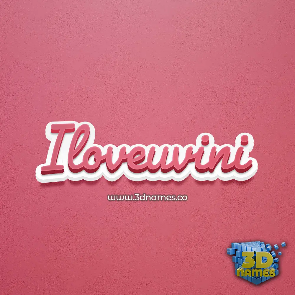 iloveuvini in Red Scribble style - 3D name wallpaper