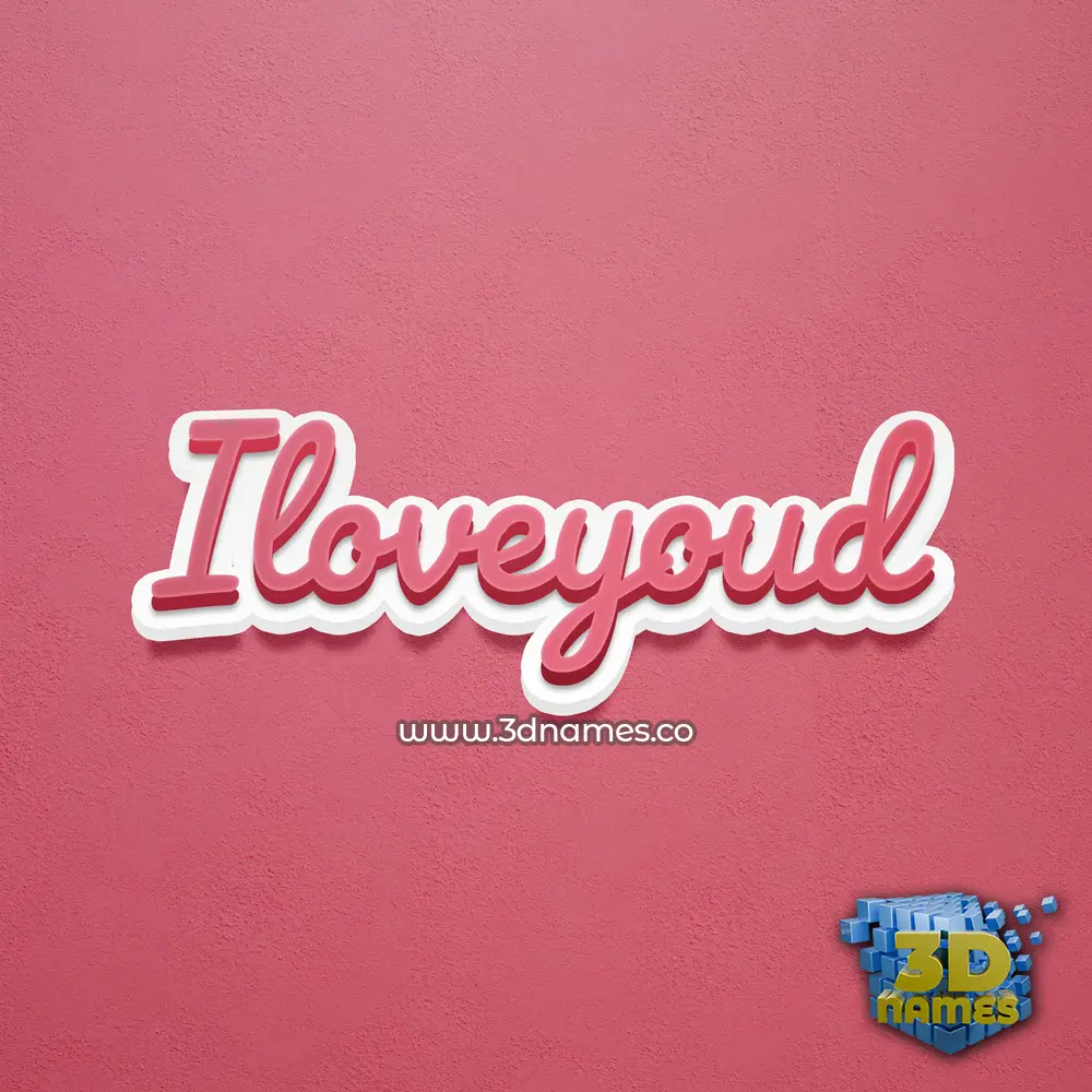 iloveyoud in Red Scribble style - 3D name wallpaper