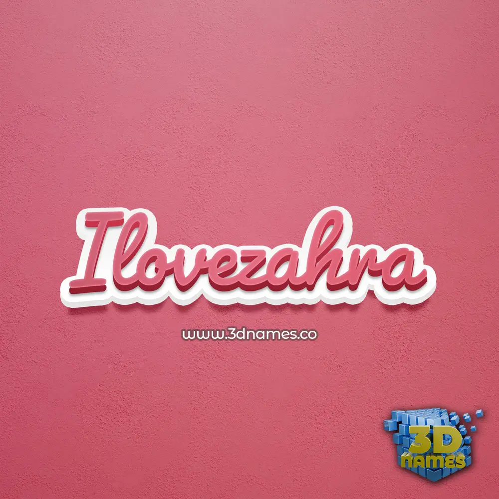 ilovezahra in Red Scribble style - 3D name wallpaper
