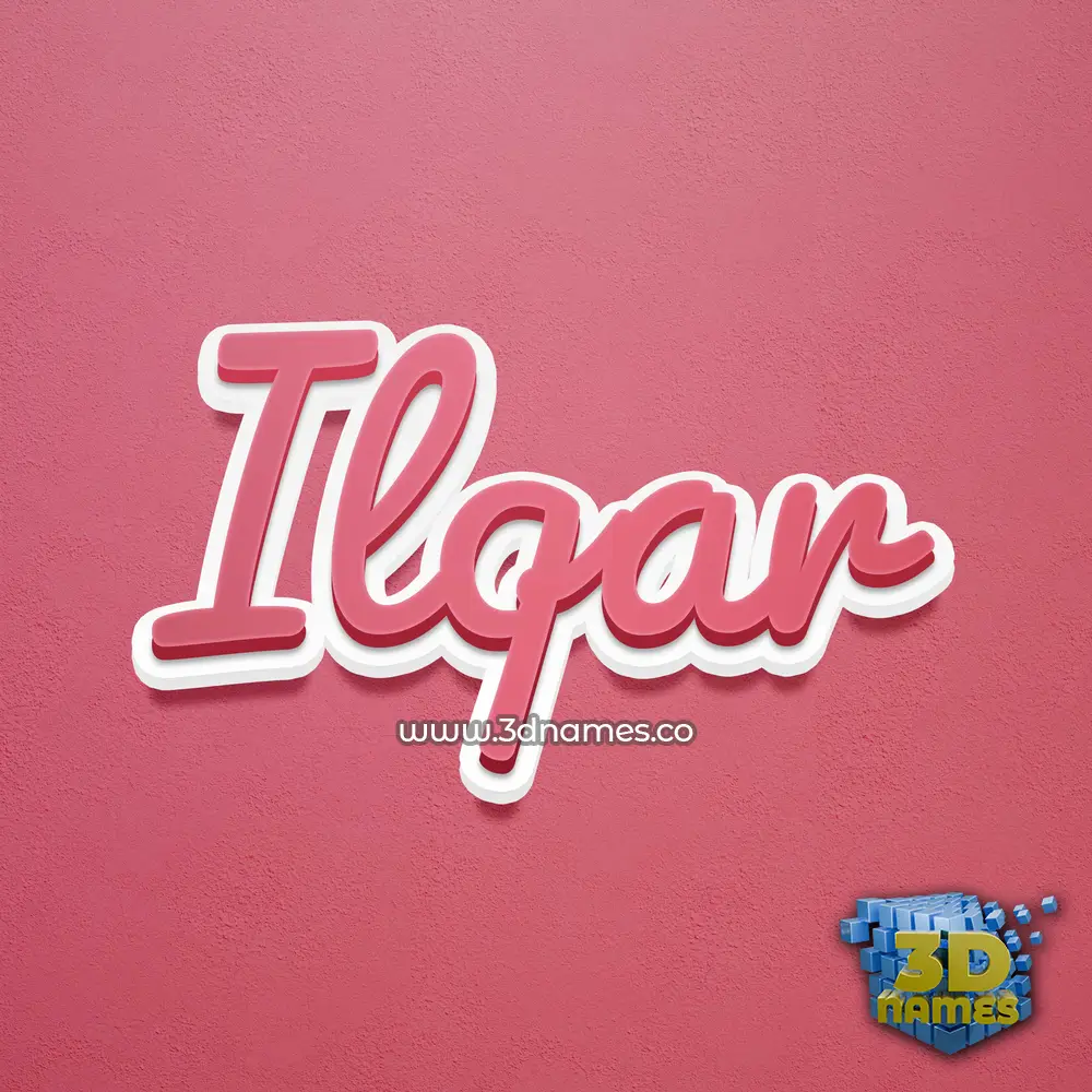 ilqar in Red Scribble style - 3D name wallpaper