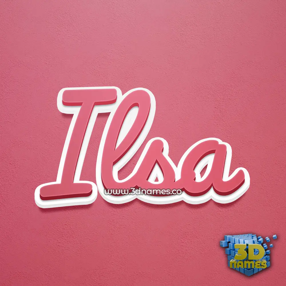 ilsa in Red Scribble style - 3D name wallpaper