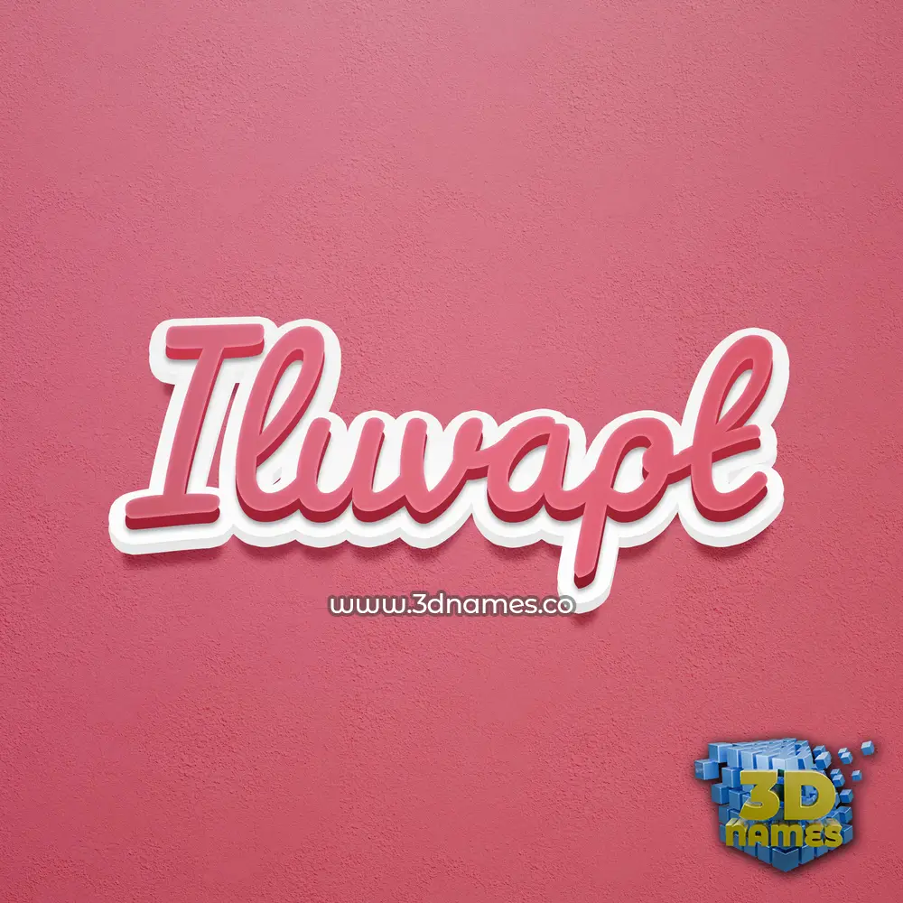 iluvapt in Red Scribble style - 3D name wallpaper