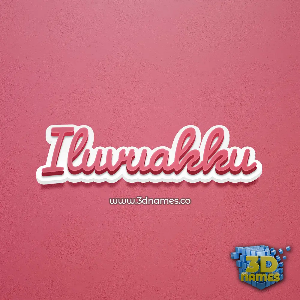 iluvuakku in Red Scribble style - 3D name wallpaper
