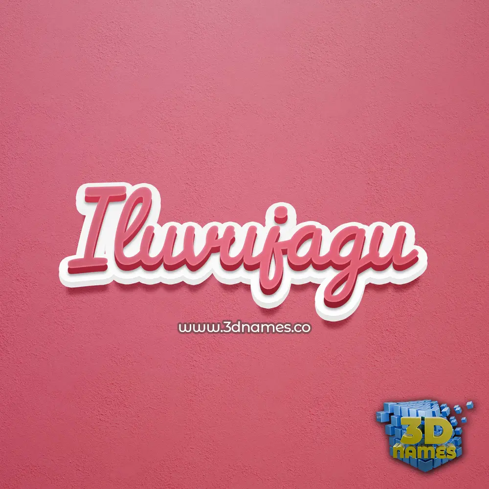 iluvujagu in Red Scribble style - 3D name wallpaper