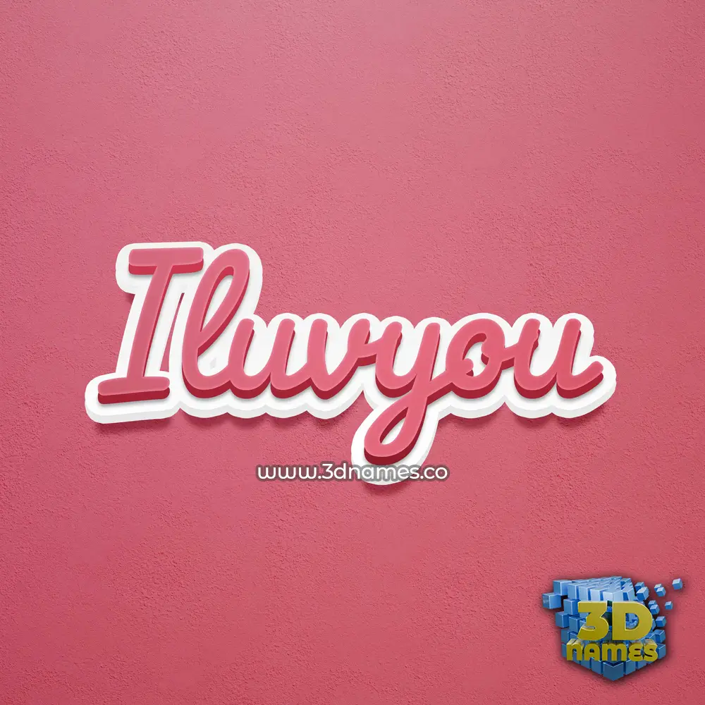 iluvyou in Red Scribble style - 3D name wallpaper