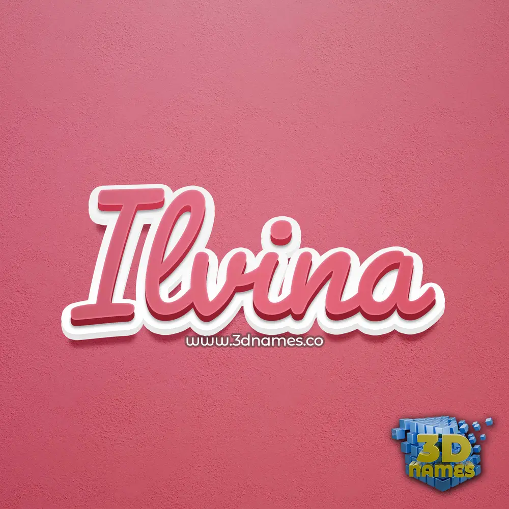 ilvina in Red Scribble style - 3D name wallpaper