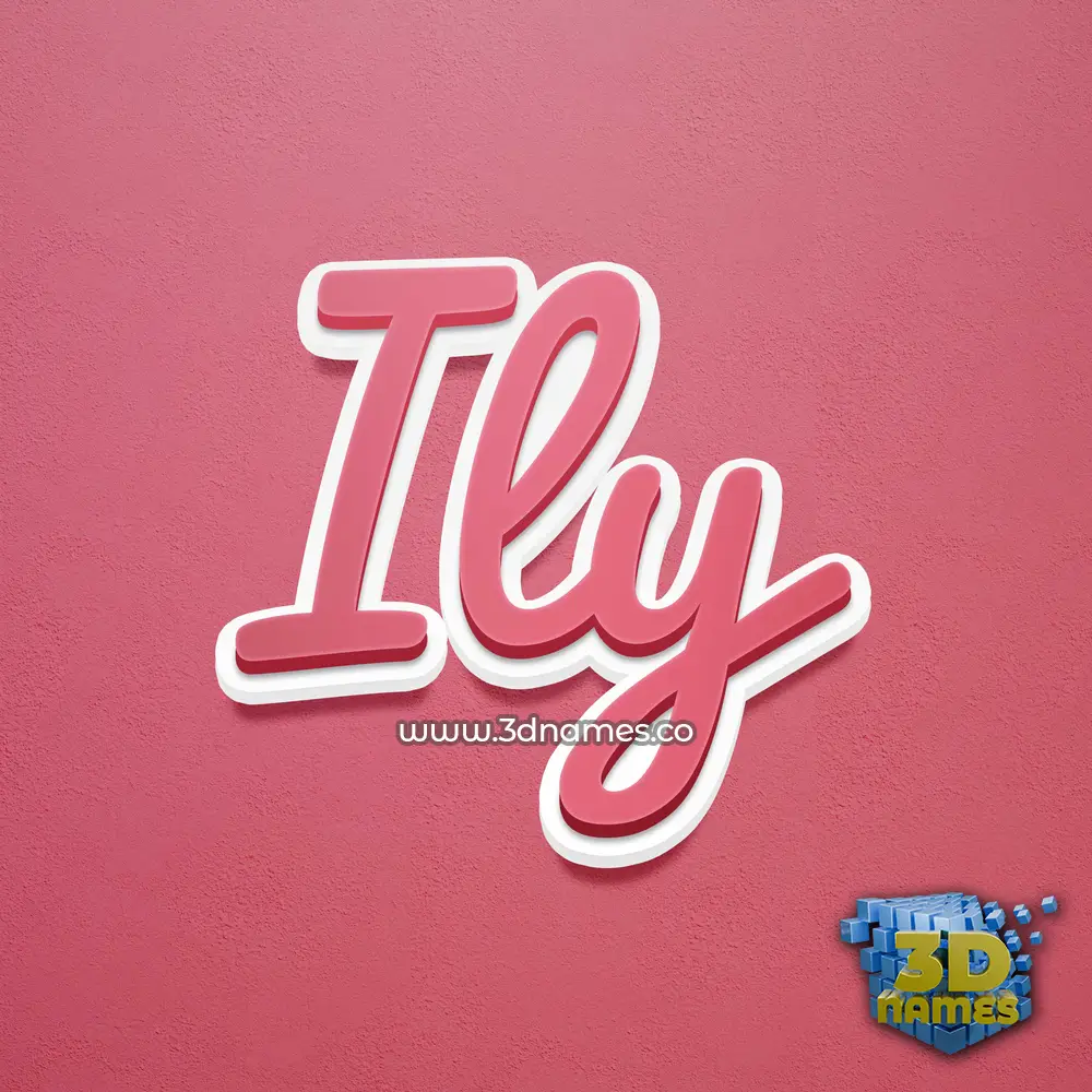 ily in Red Scribble style - 3D name wallpaper