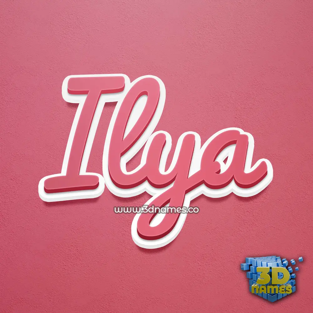 ilya in Red Scribble style - 3D name wallpaper