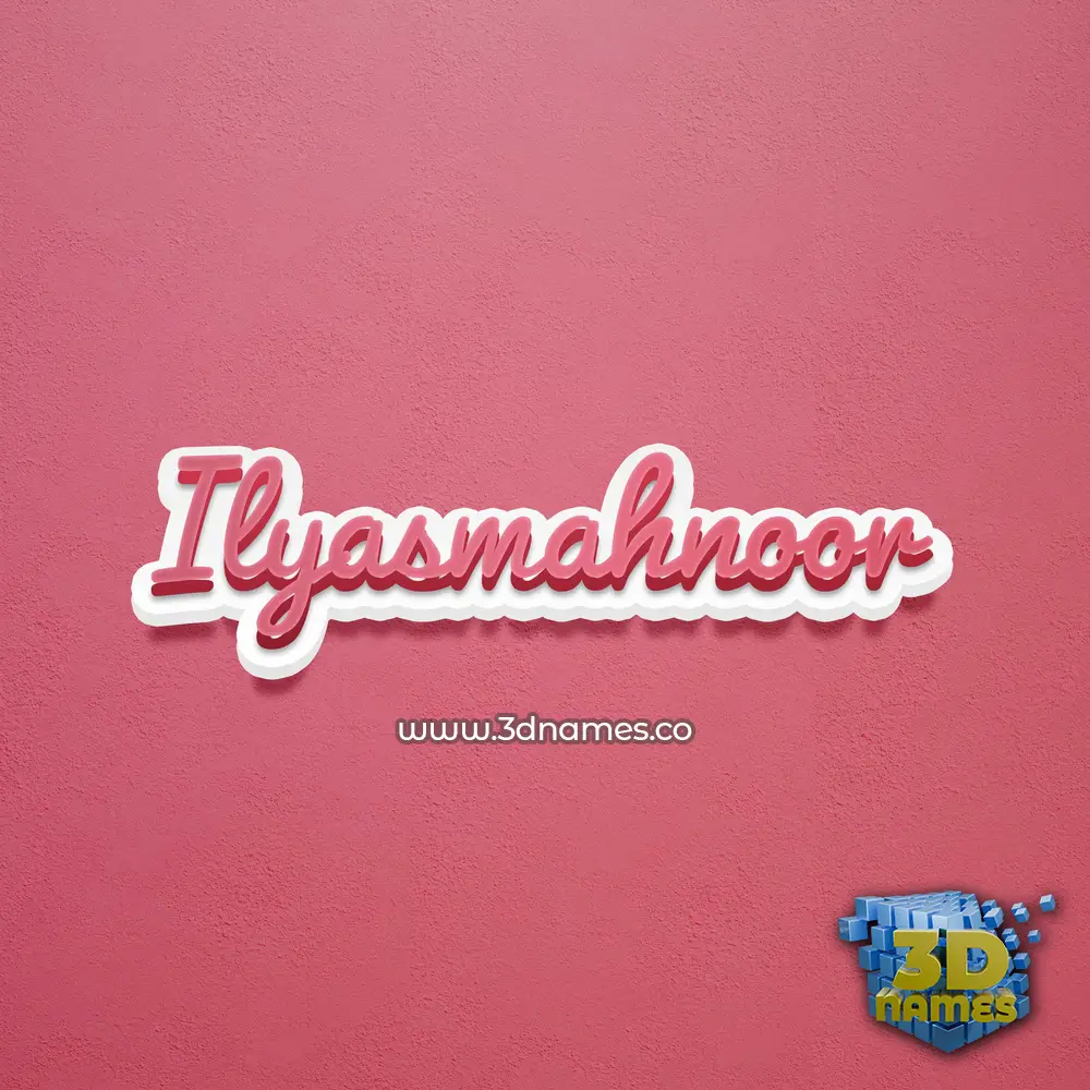 ilyasmahnoor in Red Scribble style - 3D name wallpaper