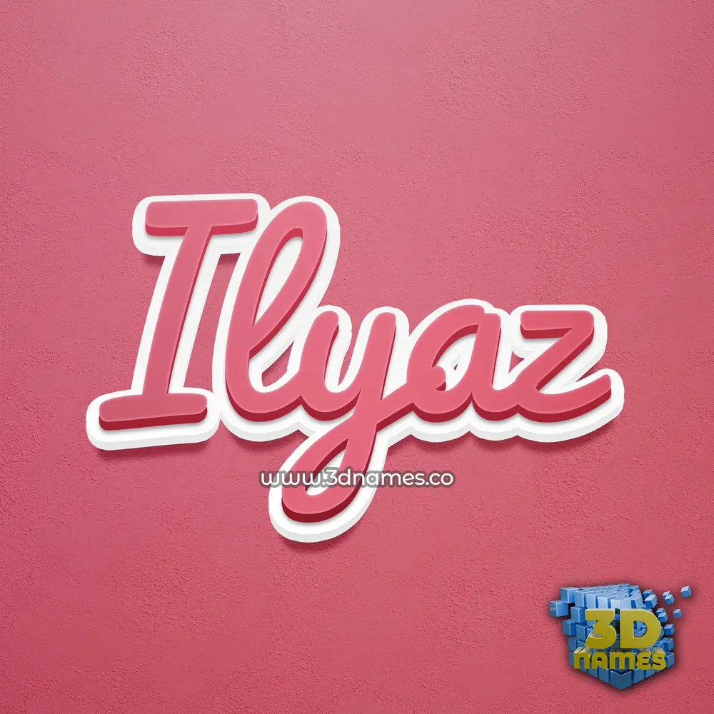 ilyaz in Red Scribble style - 3D name wallpaper