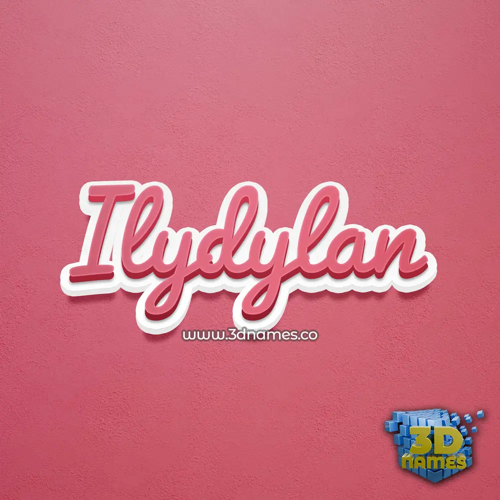 ilydylan in Red Scribble style - 3D name wallpaper