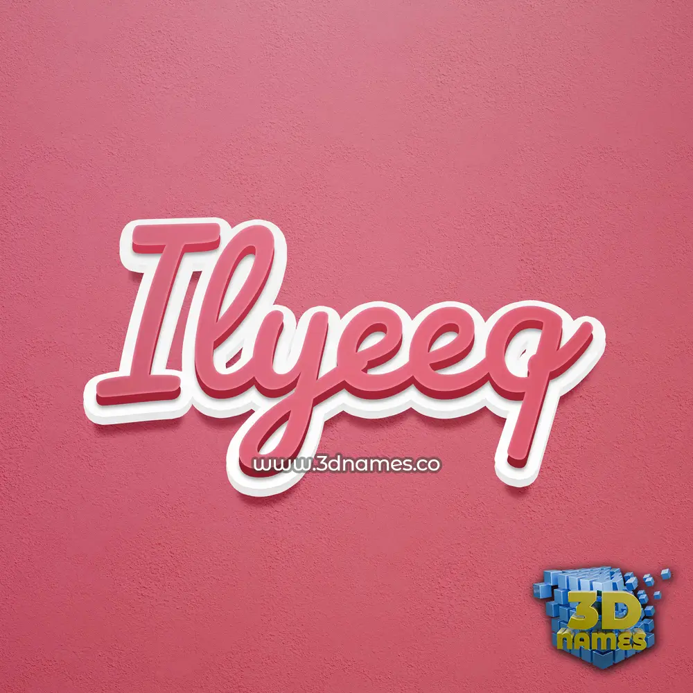 ilyeeq in Red Scribble style - 3D name wallpaper
