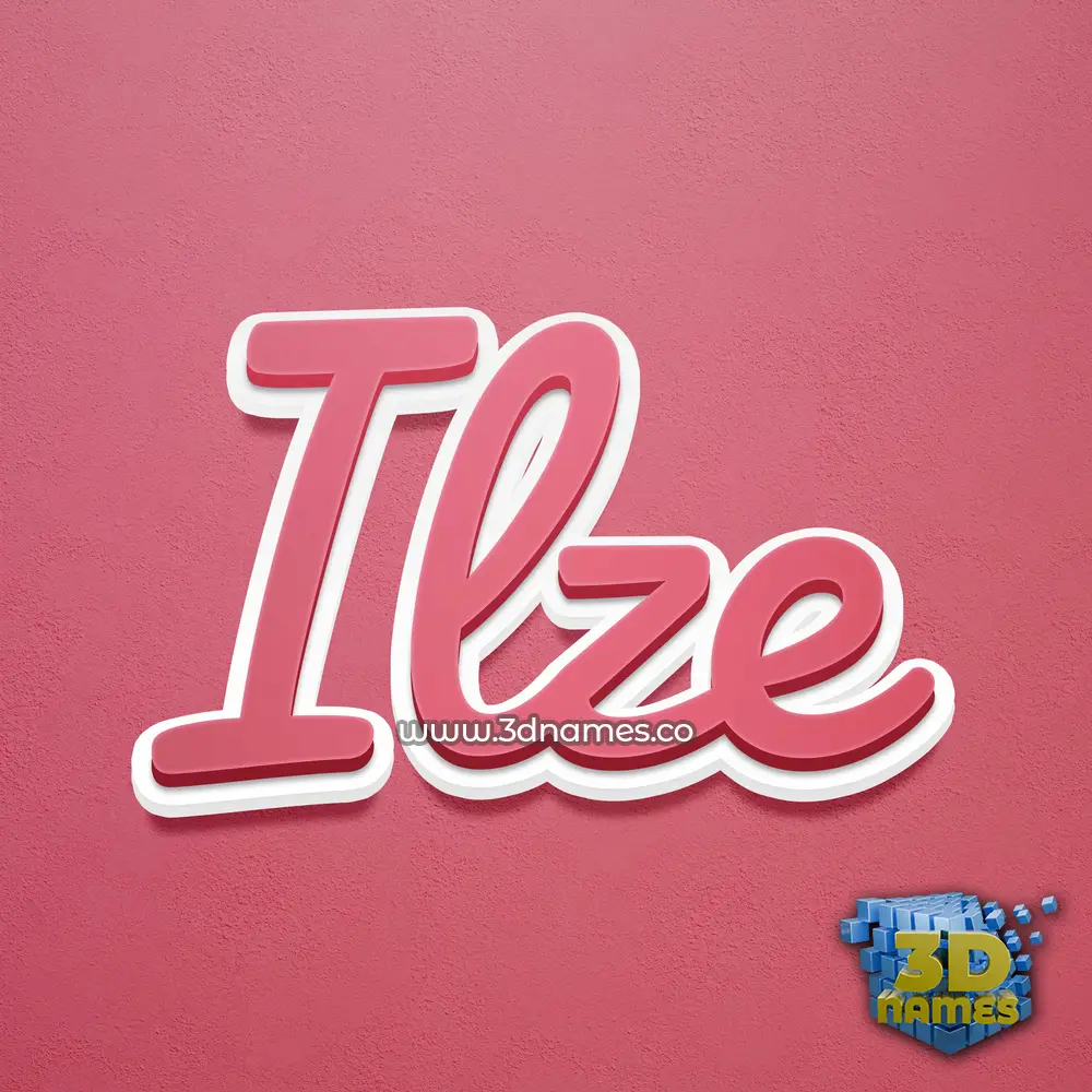 ilze in Red Scribble style - 3D name wallpaper