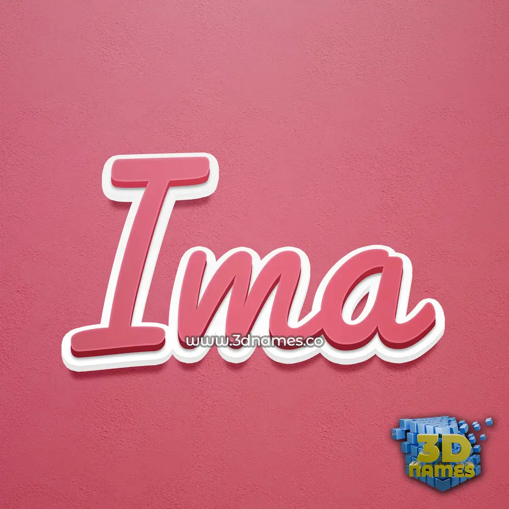 ima in Red Scribble style - 3D name wallpaper
