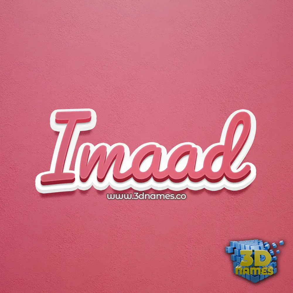 imaad in Red Scribble style - 3D name wallpaper