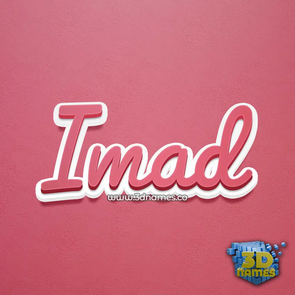 imad in Red Scribble style - 3D name wallpaper