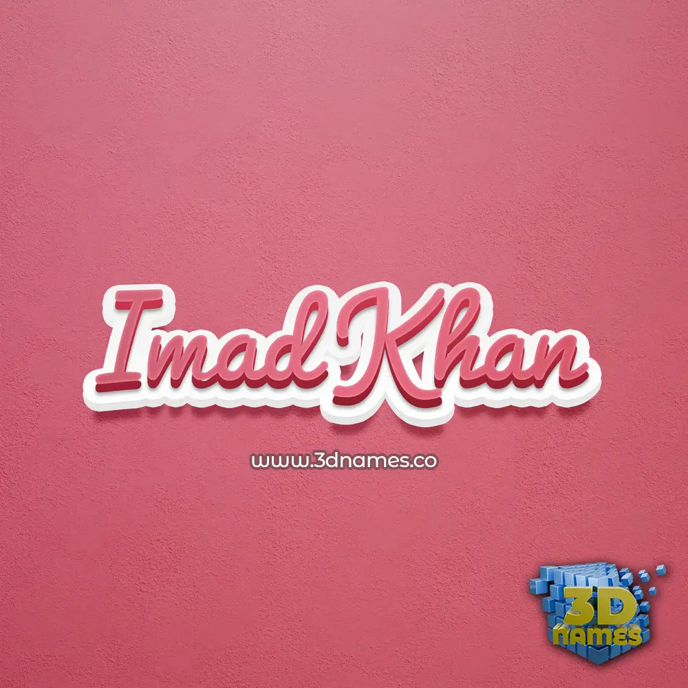 imad khan in Red Scribble style - 3D name wallpaper