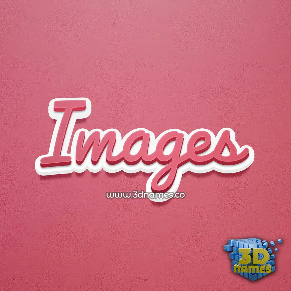 images in Red Scribble style - 3D name wallpaper