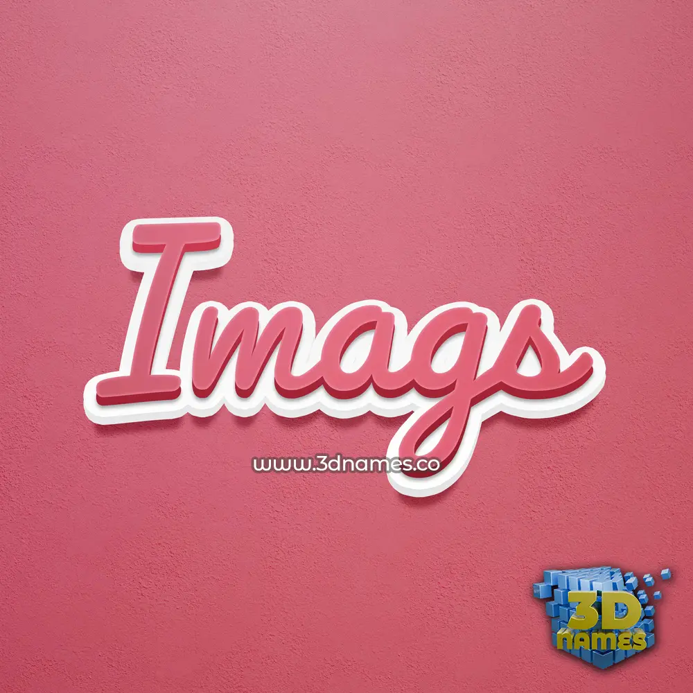 imags in Red Scribble style - 3D name wallpaper