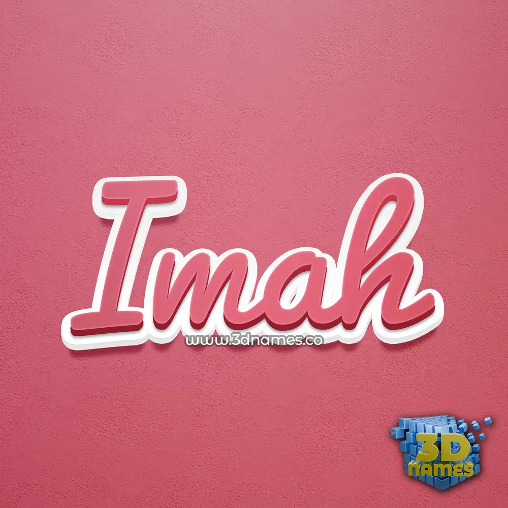 imah in Red Scribble style - 3D name wallpaper