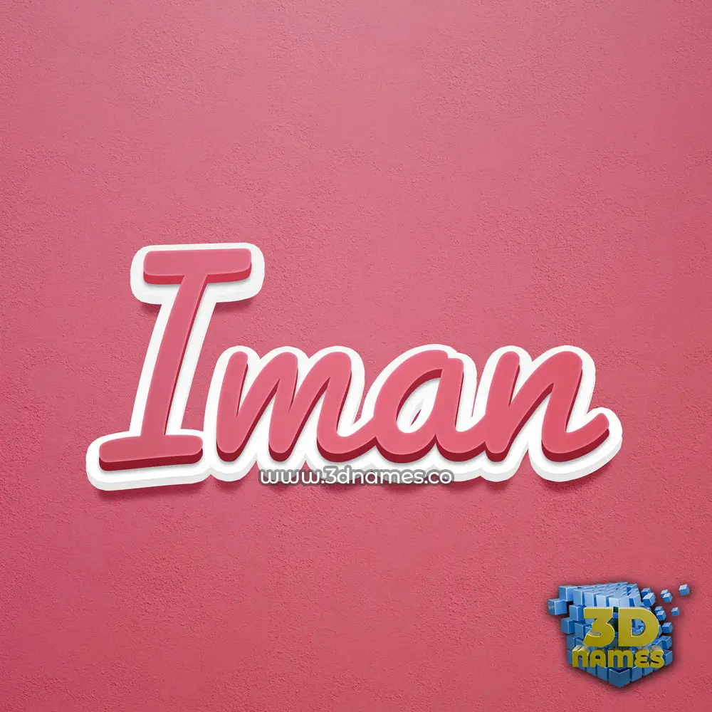iman in Red Scribble style - 3D name wallpaper