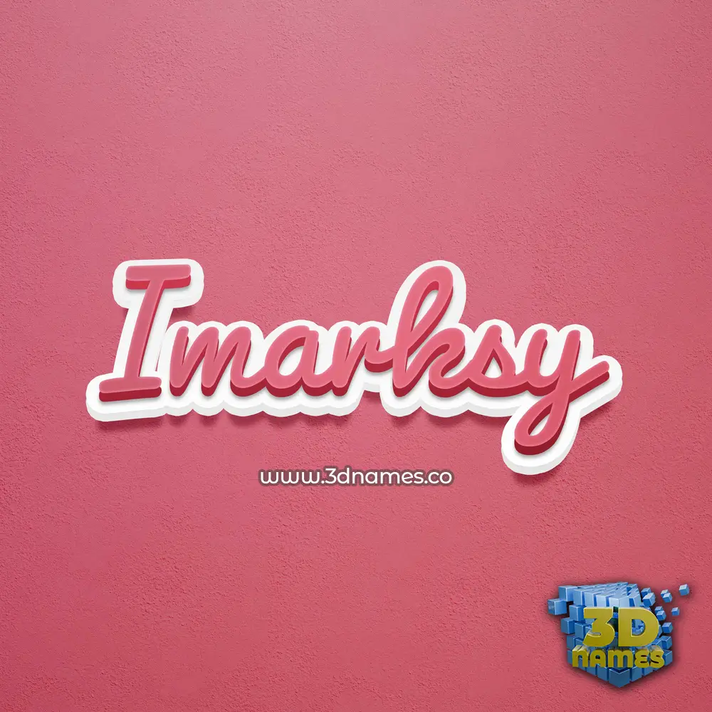 imarksy in Red Scribble style - 3D name wallpaper