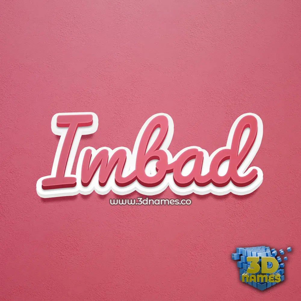 imbad in Red Scribble style - 3D name wallpaper