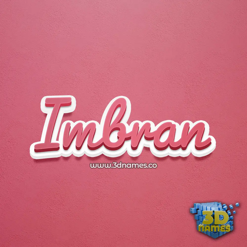 imbran in Red Scribble style - 3D name wallpaper