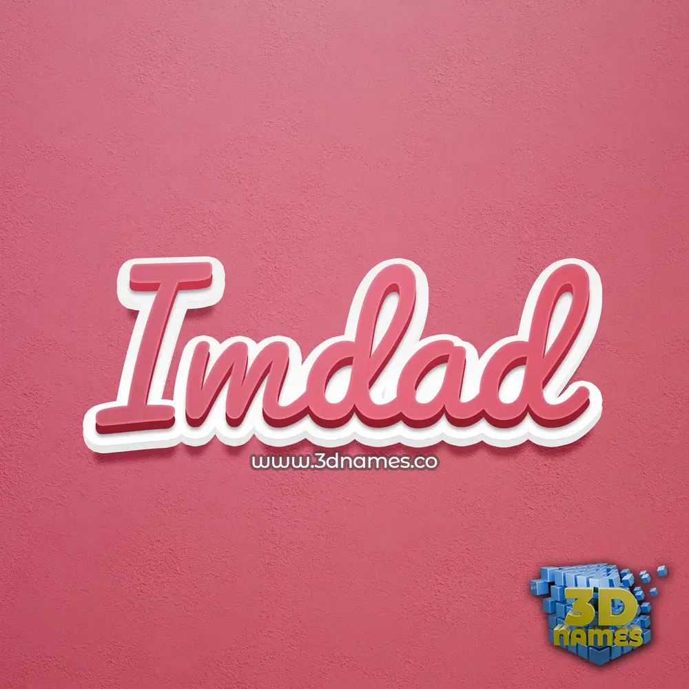 imdad in Red Scribble style - 3D name wallpaper
