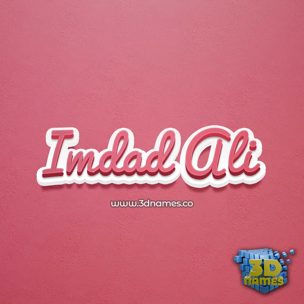 imdad ali in Red Scribble style - 3D name wallpaper