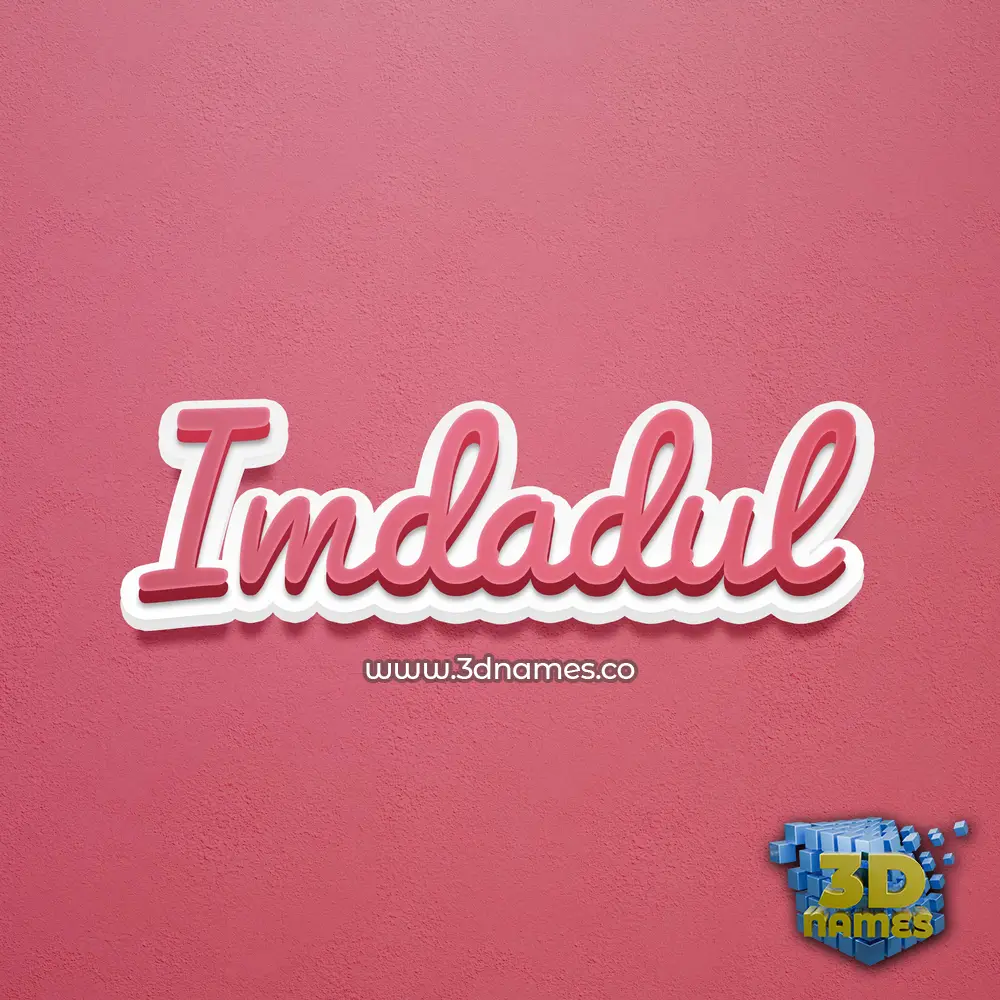 imdadul in Red Scribble style - 3D name wallpaper