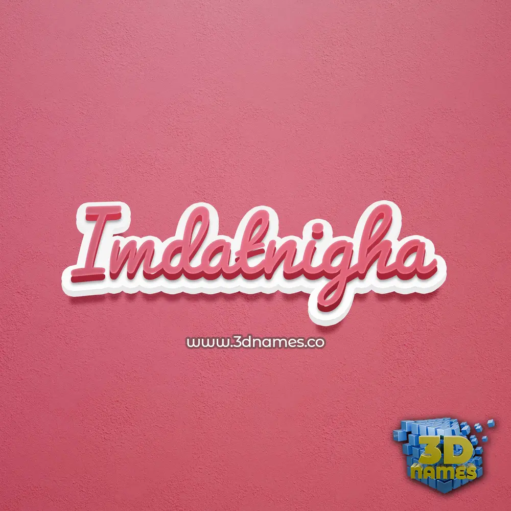 imdatnigha in Red Scribble style - 3D name wallpaper