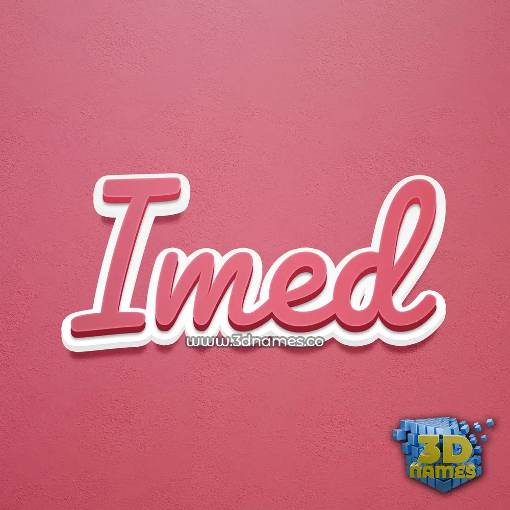 imed in Red Scribble style - 3D name wallpaper