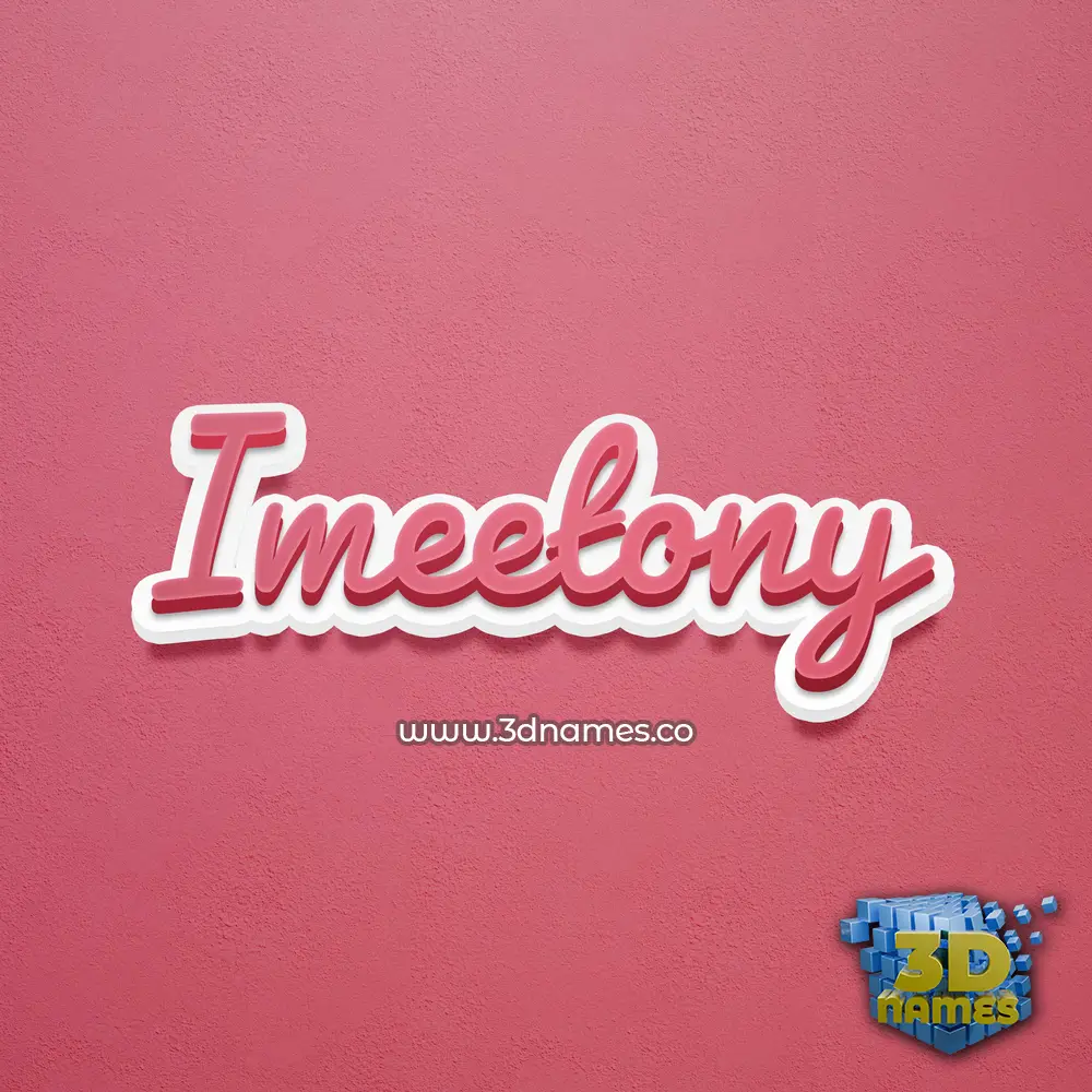 imeetony in Red Scribble style - 3D name wallpaper