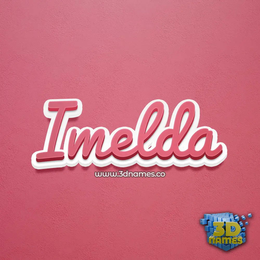 imelda in Red Scribble style - 3D name wallpaper