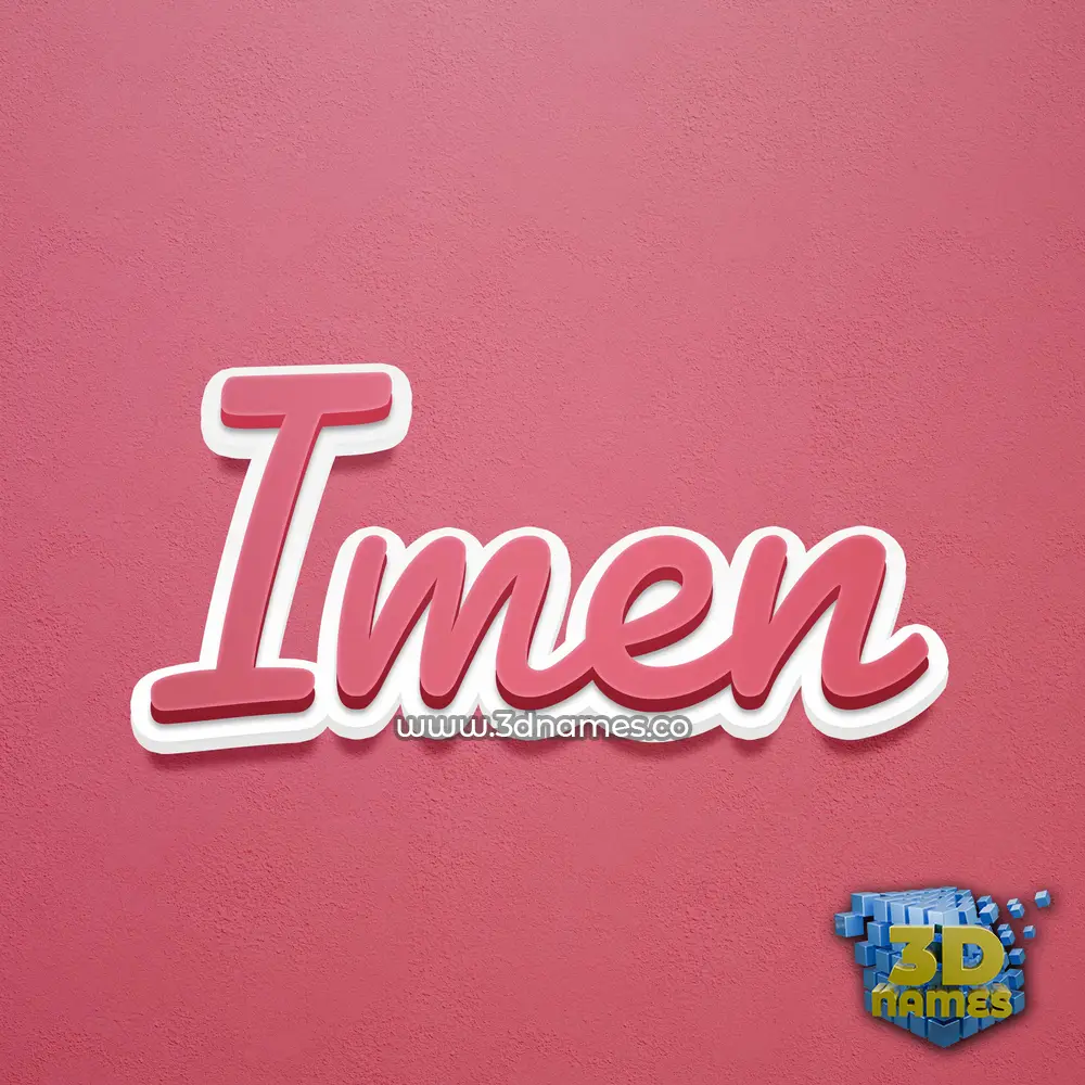 imen in Red Scribble style - 3D name wallpaper