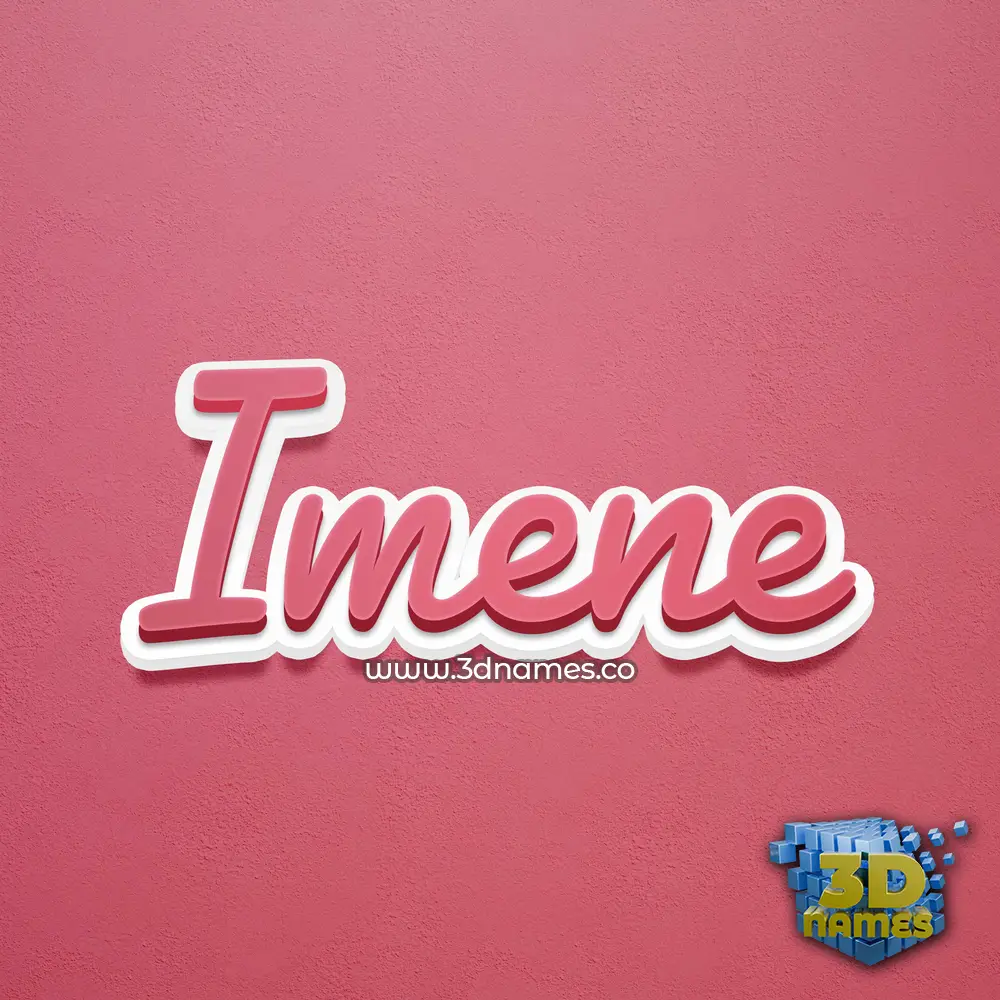 imene in Red Scribble style - 3D name wallpaper