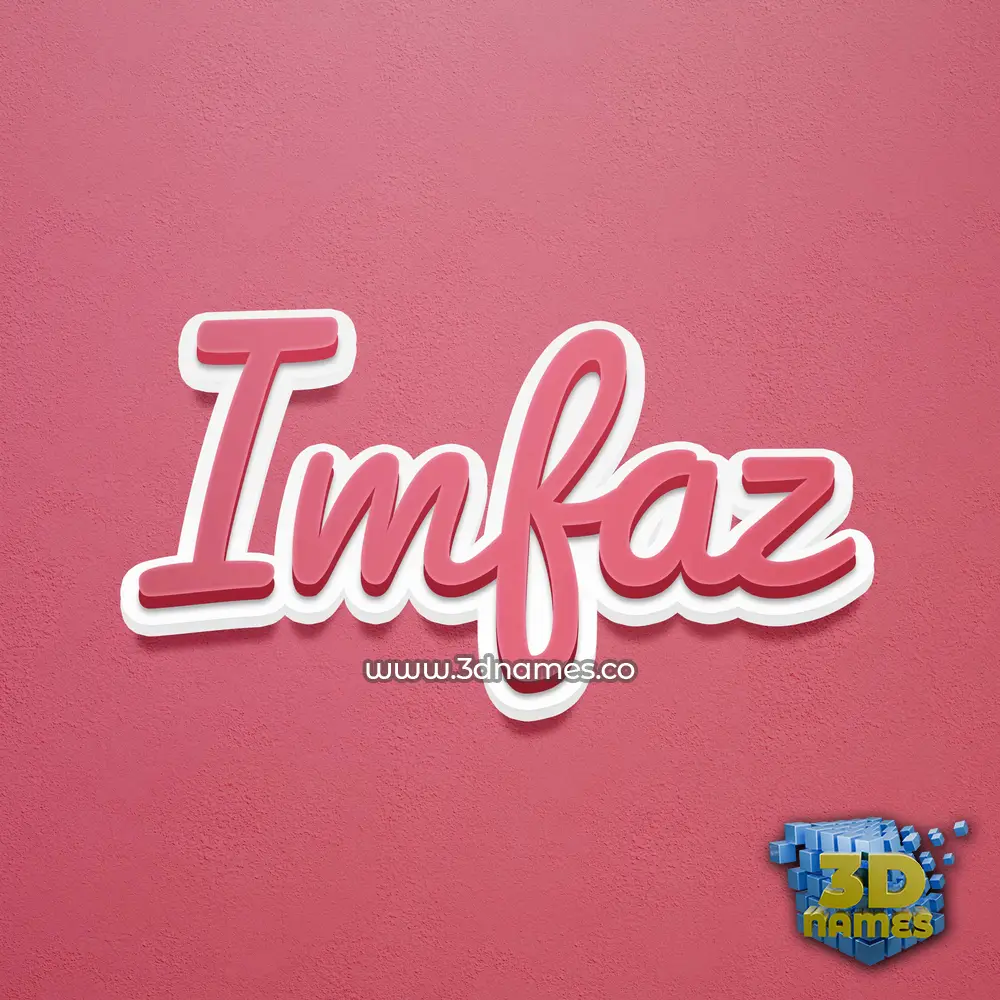 imfaz in Red Scribble style - 3D name wallpaper