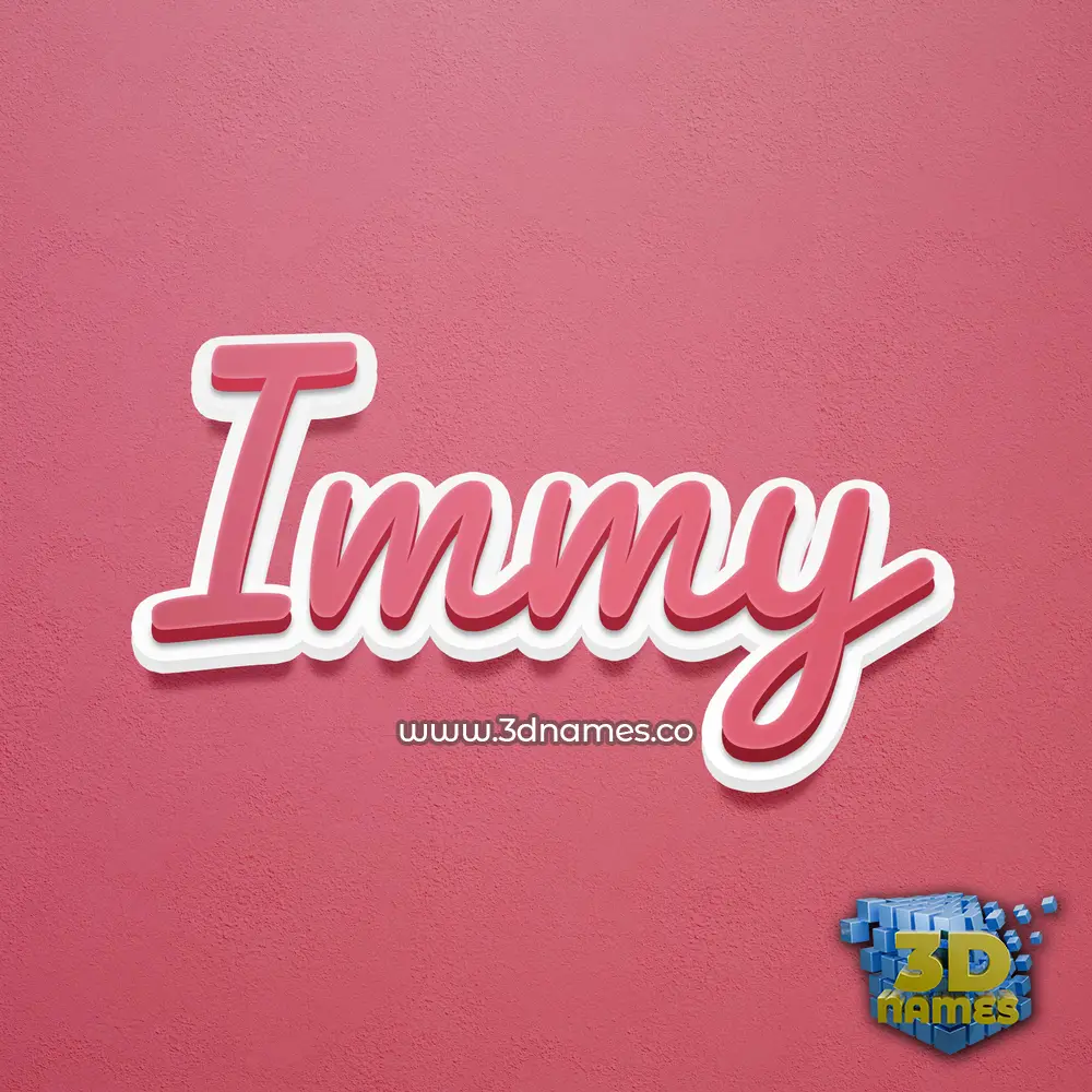 immy in Red Scribble style - 3D name wallpaper