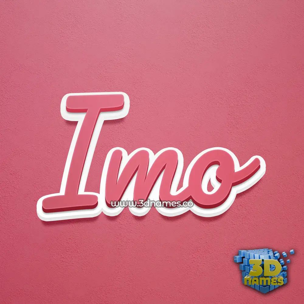 imo in Red Scribble style - 3D name wallpaper