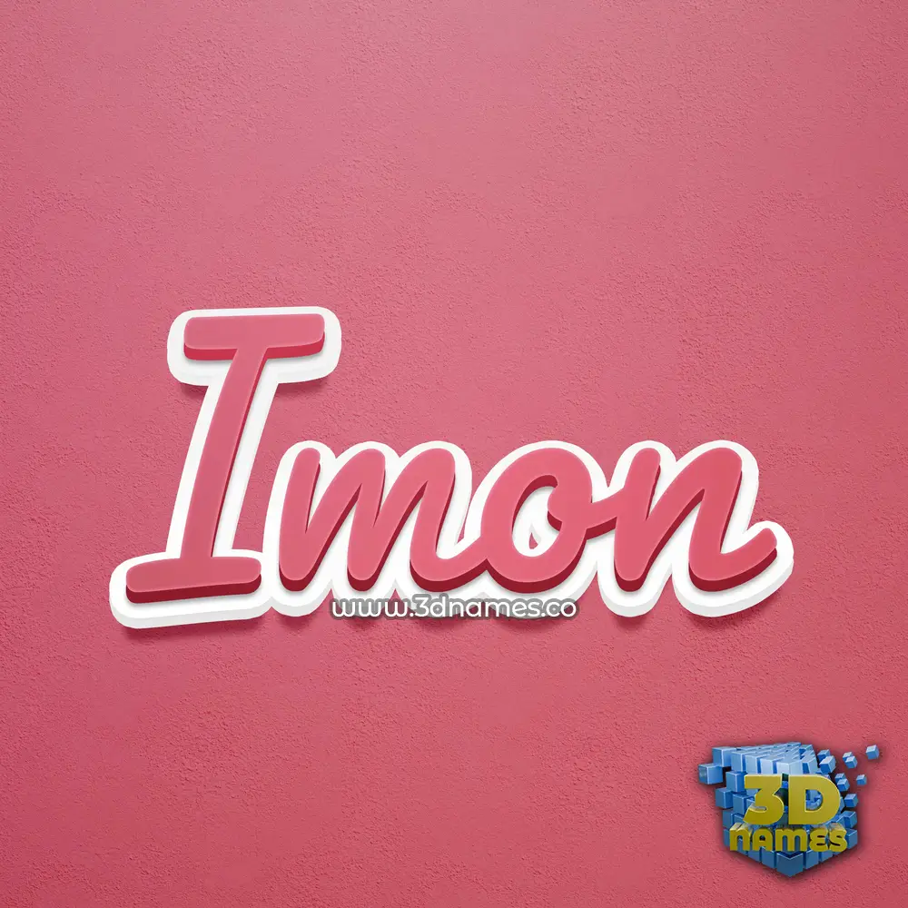 imon in Red Scribble style - 3D name wallpaper