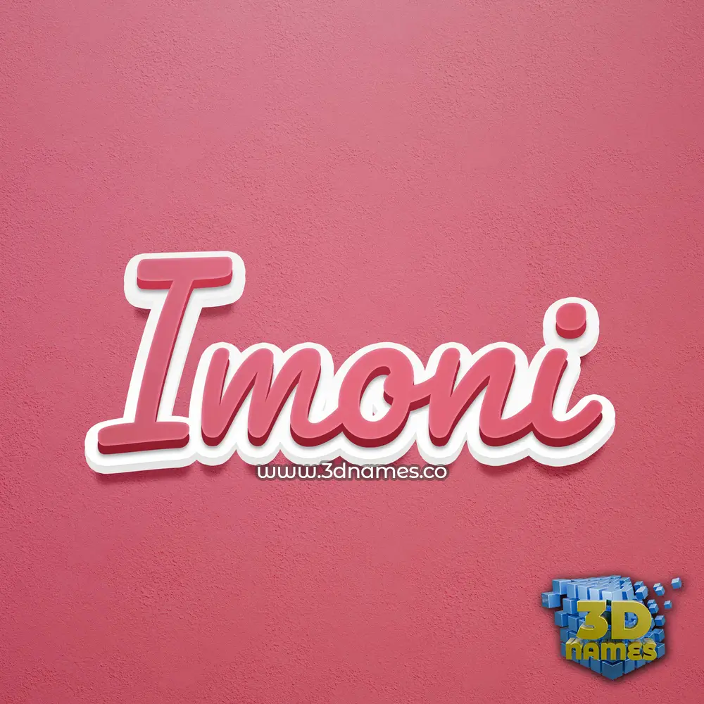 imoni in Red Scribble style - 3D name wallpaper