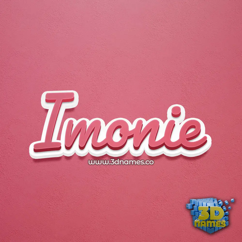 imonie in Red Scribble style - 3D name wallpaper