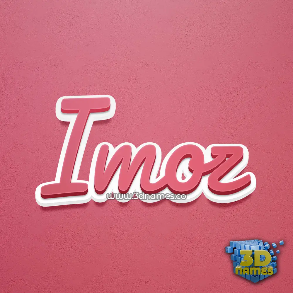 imoz in Red Scribble style - 3D name wallpaper